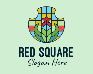 Stained Glass Flower logo design