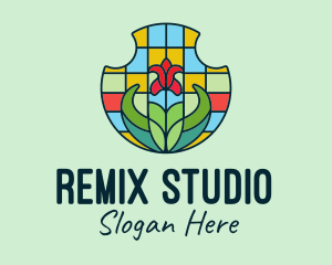 Stained Glass Flower logo design