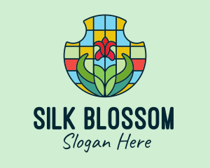 Stained Glass Flower logo design