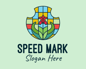 Stained Glass Flower logo design