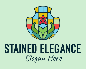 Stained Glass Flower logo design