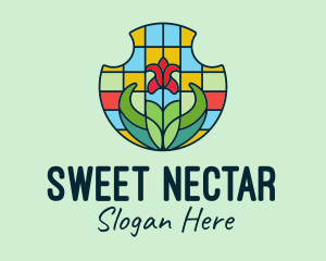 Stained Glass Flower logo design