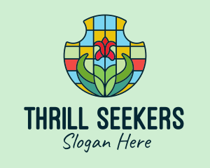 Stained Glass Flower logo design