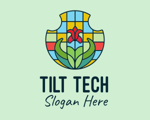 Stained Glass Flower logo design