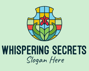 Stained Glass Flower logo design