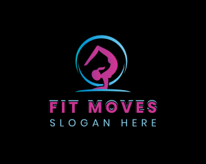 Aerobics - Yoga Woman Exercise logo design