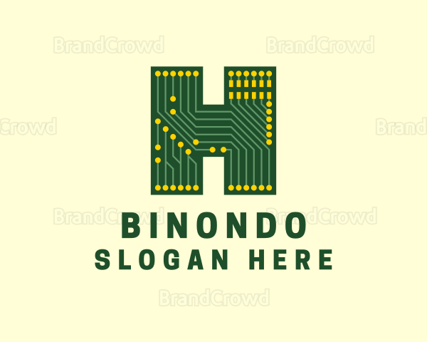 Circuit Board Letter H Logo