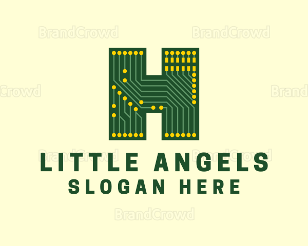 Circuit Board Letter H Logo