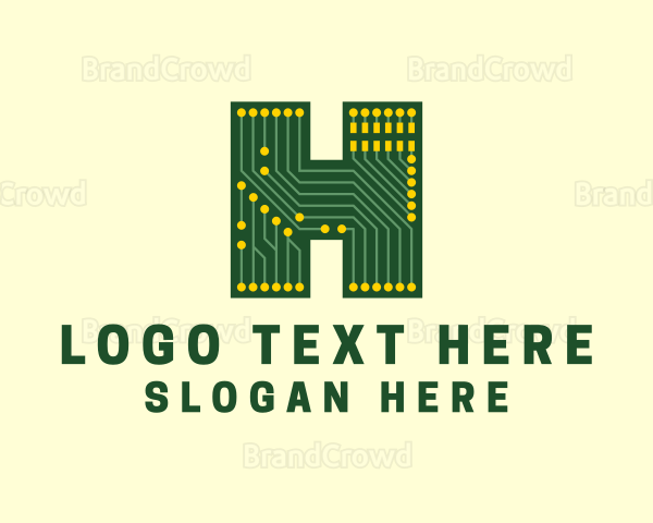 Circuit Board Letter H Logo