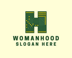 Circuit Board Letter H Logo