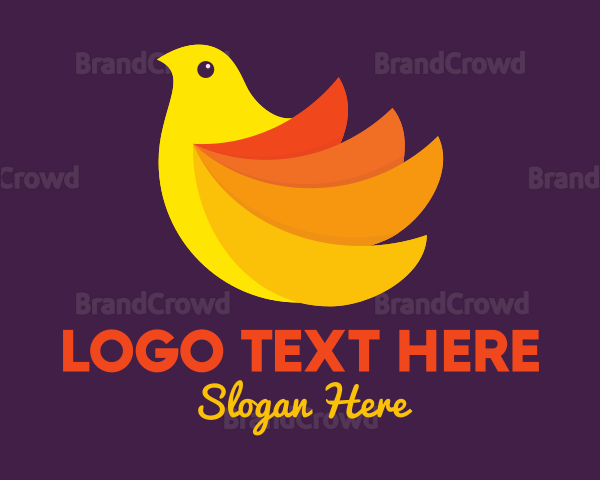 Yellow Orange Bird Logo