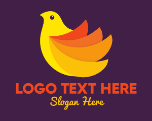Pigeon - Yellow Orange Bird logo design