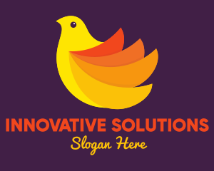 Yellow Orange Bird logo design