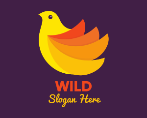 Black Falcon - Yellow Orange Bird logo design