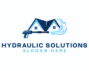 Hydraulic - House Cleaning Washer logo design