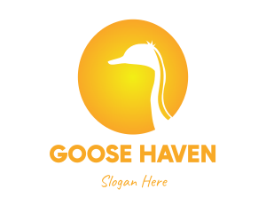 Goose - Gradient Sun Ostrich logo design