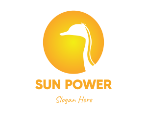 Gradient Sun Ostrich logo design