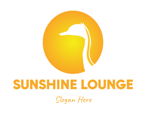 Gradient Sun Ostrich logo design