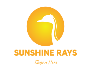 Gradient Sun Ostrich logo design