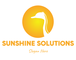 Gradient Sun Ostrich logo design