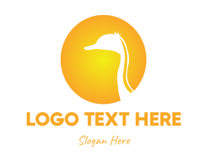 Swan - Gradient Sun Ostrich logo design