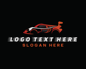 Drag Racing - Red Racing Sports Car logo design