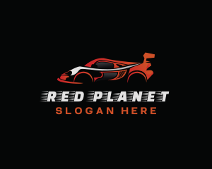 Red Racing Sports Car logo design