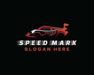 Red Racing Sports Car logo design