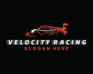 Red Racing Sports Car logo design