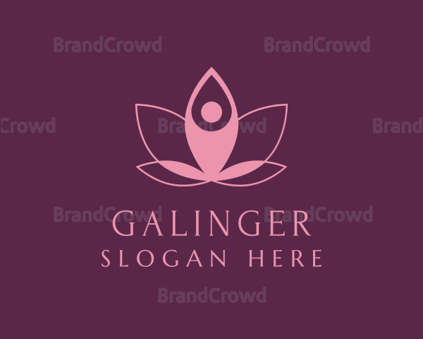 Lotus Flower Yoga Pose Logo