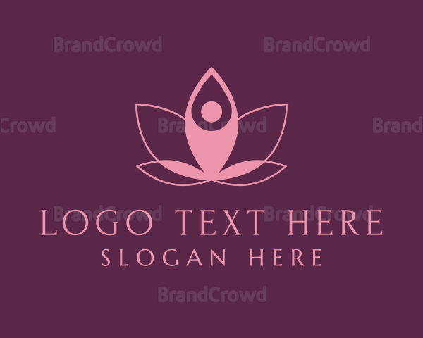 Lotus Flower Yoga Pose Logo