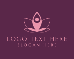 Relaxation - Lotus Flower Yoga Pose logo design