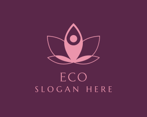 Lotus Flower Yoga Pose Logo