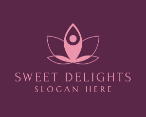 Lotus Flower Yoga Pose logo design