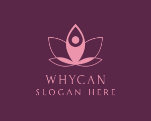 Yogi - Lotus Flower Yoga Pose logo design