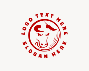 Round - Angry Bull Cattle logo design