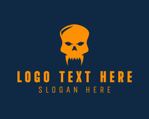 Gamer - Fang Skull Skeleton logo design