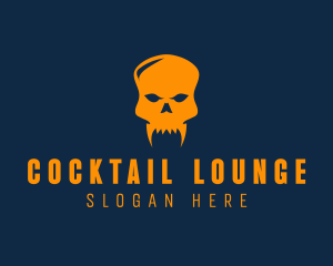 Fang Skull Skeleton logo design