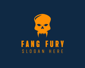 Fang Skull Skeleton logo design