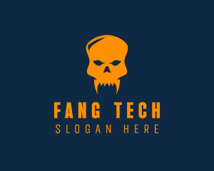 Fang Skull Skeleton logo design