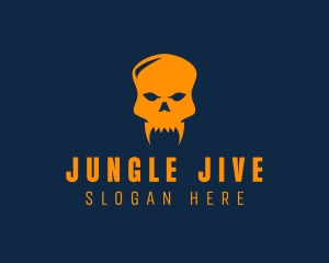 Fang Skull Skeleton logo design