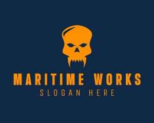 Fang Skull Skeleton logo design