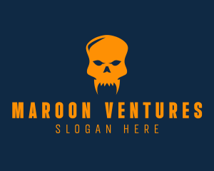 Fang Skull Skeleton logo design