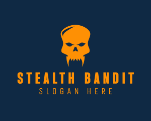 Fang Skull Skeleton logo design