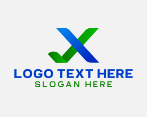 Verification Check Letter X  logo design