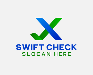 Check - Verification Check Letter X logo design