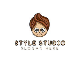 Hairdo - Stylish Cartoon Boy logo design