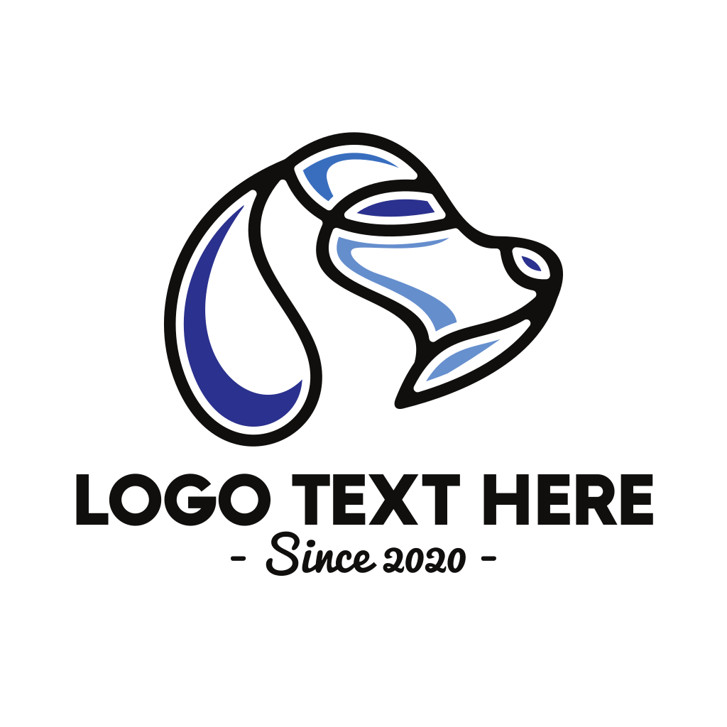 Abstract Blue Dog Outline Logo | BrandCrowd Logo Maker