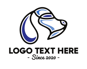 K9 - Abstract Blue Dog Outline logo design