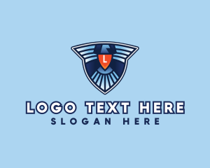 Shield Eagle Wings Security logo design